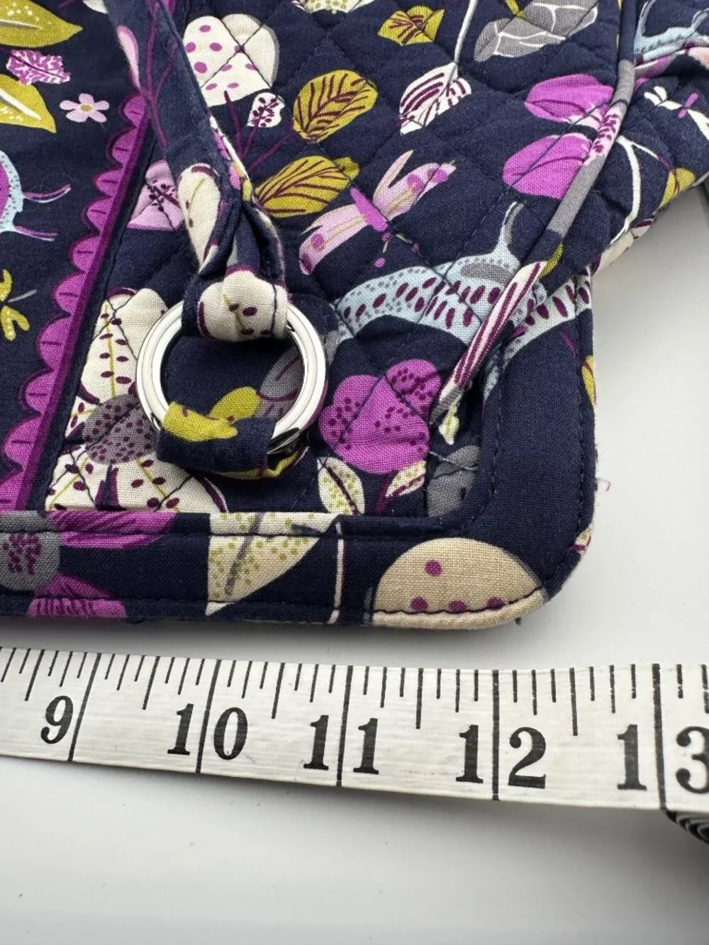 Vera Bradley Floral Nightingale Alice Handbag Bag Kisslock Quilted Purple Floral